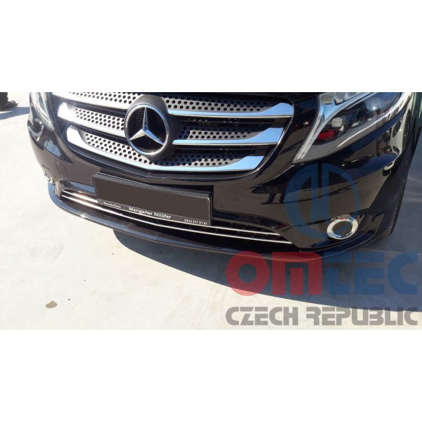 Mercedes Benz Vito W447 2014+ Tourer - NEREZ chrom lišty predného nárazníka