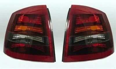 Zadné číre lampy Opel Astra G 3 / 5d Červeno / dymová