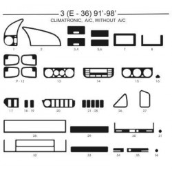 Dekor interiéru - BMW E36 91-98 climatronic, manuálna klíma, bez klimatizácie
