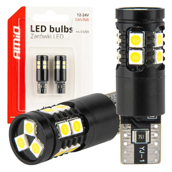 LED žiarovky T10 W5W 13SMD 3030 BIELE s CANBUS