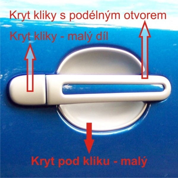 Škoda Superb - Kryty pod kľučky - malé, ABS strieborný matný