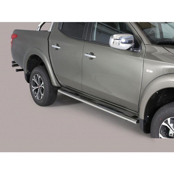 oválne bočné nášľapy Misutonida so stúpadlami pre Fiat Fullback doublecab, od r.v. 2016- , nerezové, 95x60mm