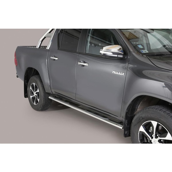 oválne bočné nášľapy Misutonida so stúpadlami pre Toyota Hilux VIII doublecab, od r.v. 2015- / 2019- , nerezové, 95x60mm