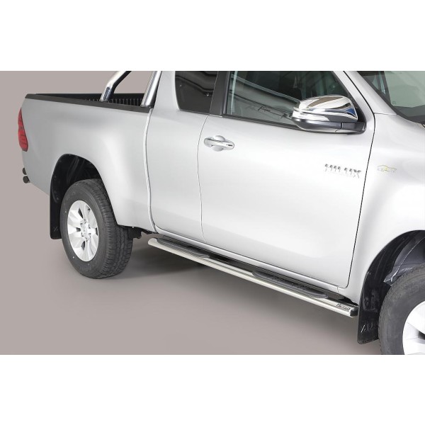 oválne bočné nášľapy Misutonida so stúpadlami pre Toyota Hilux VIII extra cab, od r.v. 2016-> , nerezové, 95x60mm