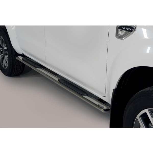 oválne bočné nášľapy Misutonida so stúpadlami pre Renault Alaskan, od r.v. 2017-> , nerezové, 95x60mm