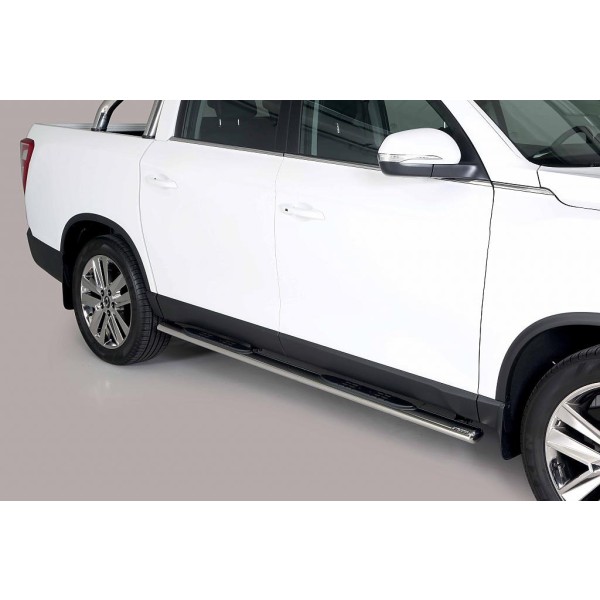 oválne bočné nášľapy Misutonida so stúpadlami pre Ssangyong Musso, od r.v. 2018-> , nerezové, 95x60mm