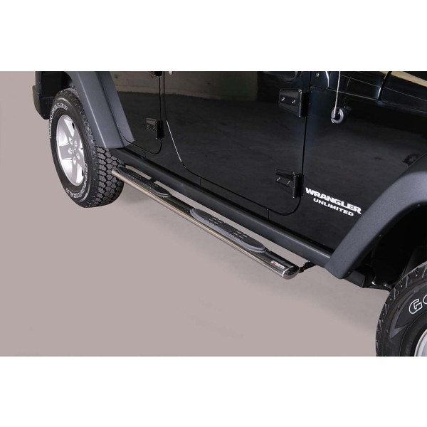  oválne bočné nášľapy Misutonida so stúpadlami pre JEEP Wrangler 2/4dvéř., od r.v. 2011-, nerezové, 95x60mm 