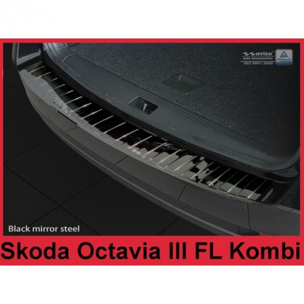 Škoda Octavia III combi facelift 16- - lišta hrany kufra čierna leštená