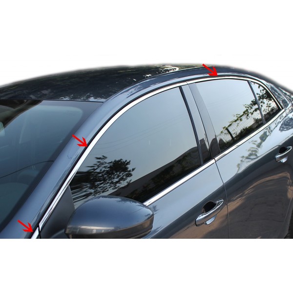 Nerez chróm lišty hornej hrany okien dverí Renault Megane IV sedan