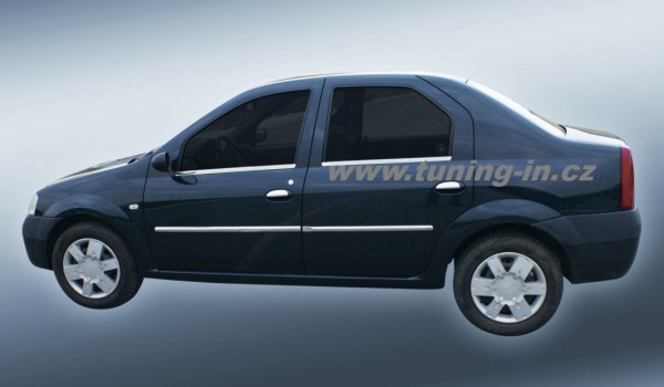 Dacia Logan - nerez chrom bočné ochranné dverné lišty - OMSA LINE