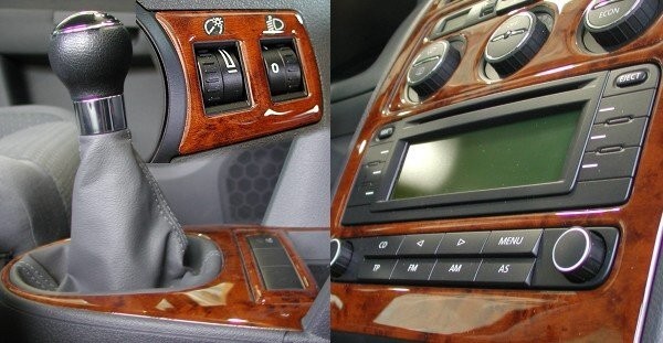 Škoda Superb - Dekor stredového panelu - exkluzívny, drevený, mach. klíma