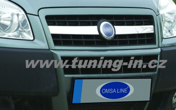 Fiat Doblo 06-09 - NEREZ chrom lišty prednej masky - OMSA LINE