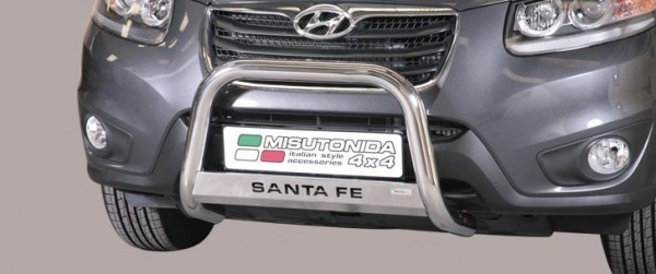 Hyundai Santa-Fe II FL - Nerezový predný ochranný rám 63mm II