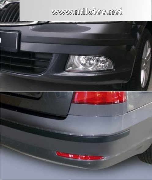 Škoda Octavia II facelift - Ochranné lišty predného a zadného nárazníka