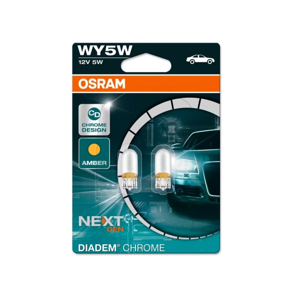 OSRAM DIADEM CHROME autožiarovky W5W - chrómová banka s oranžovým svetlom