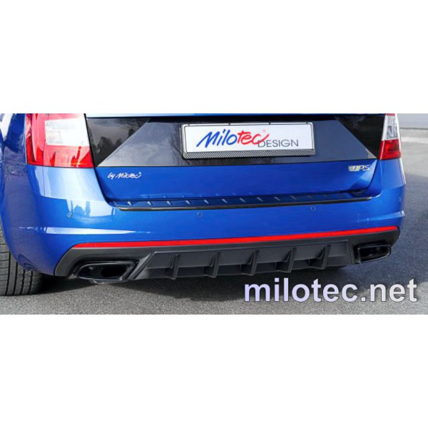 Škoda Octavia III RS 13-17 + Facelift - Difúzor zadného nárazníka, ABS čierny s rastrom