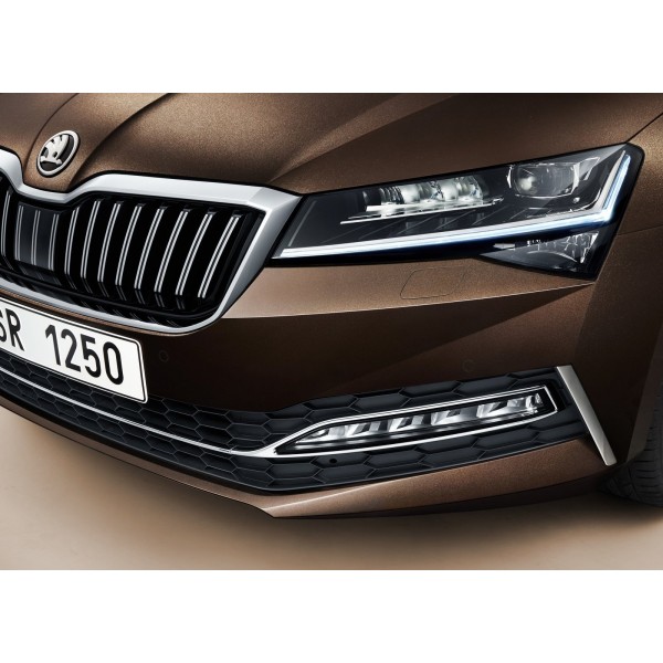 Škoda Superb III facelift - chróm ľavá lišta nárazníka