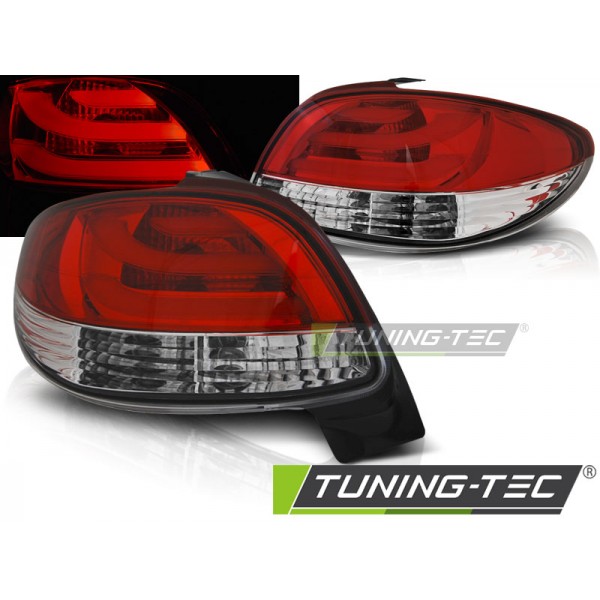 PEUGEOT 206 98- 3D / 5D - zadné LED svetlá červeno biela LED BAR