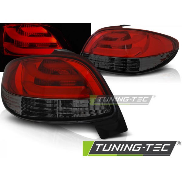PEUGEOT 206 98- 3D / 5D - zadné LED svetlá červeno dymová LED BAR