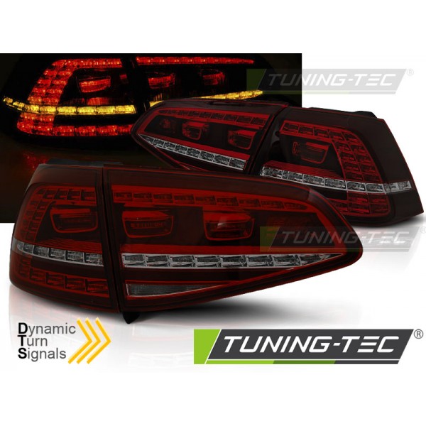 VW GOLF 7 13-17 HTB. - zadné LED svetlá červeno dymová GTI LOOK s dynamickým blinkerom