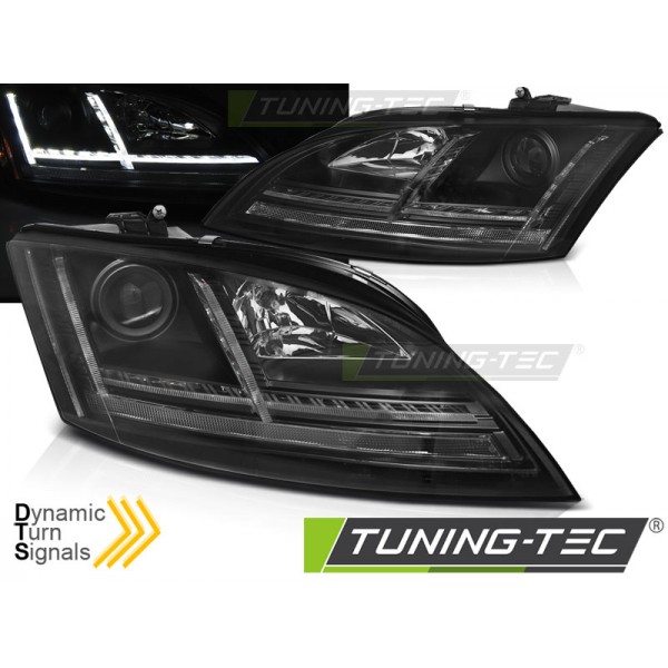 Audi TT 06-10 - predné čierna svetlá s LED svietením a dynamickým blikačom