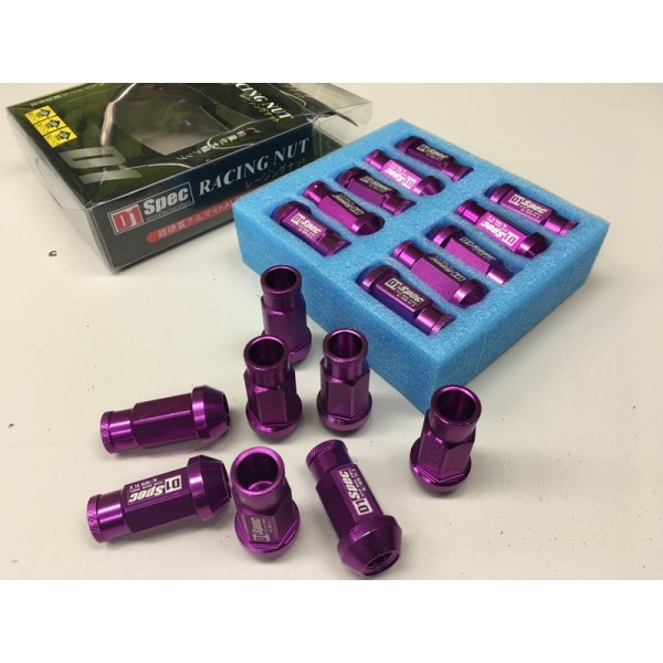 Odľahčené matice kolies - D1 Racing Spec fialové krátké 12x1.50