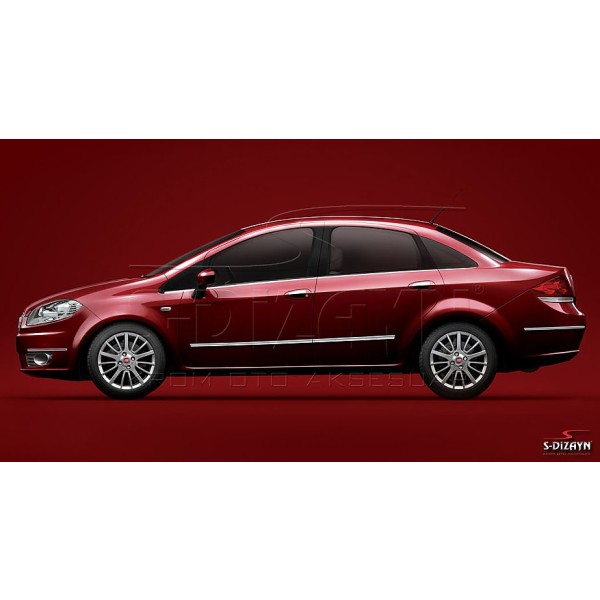 Nerez + ABS lišty dverí Fiat Linea
