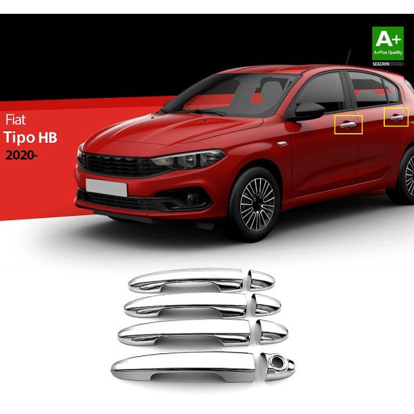 Nerez kryty kľučiek Fiat Tipo Hatchback FL - 8 ks