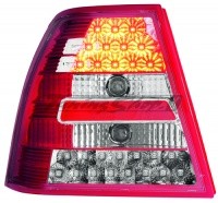 Zadné svetlá VW Bora 4-dv. červeno / kryštálové LED