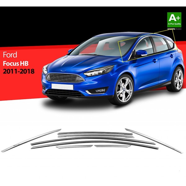 Nerez lišty hornej hrany okien dverí Ford Focus III Hatchback