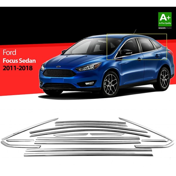 Nerez lišty okien dverí Ford Focus III Sedan