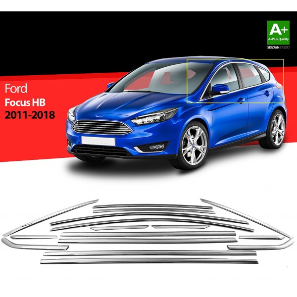 Nerez lišty okien dverí Ford Focus III Hatchback