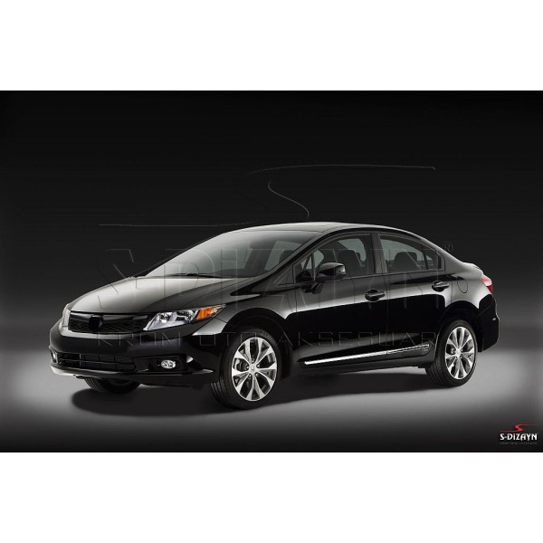 Nerez + ABS lišty dverí Honda Civic IX Sedan