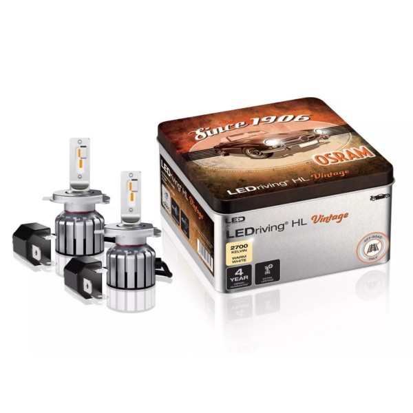 OSRAM LEDriving HL VINTAGE LED autožiarovky H4, 2700 K, v plechovej krabičke