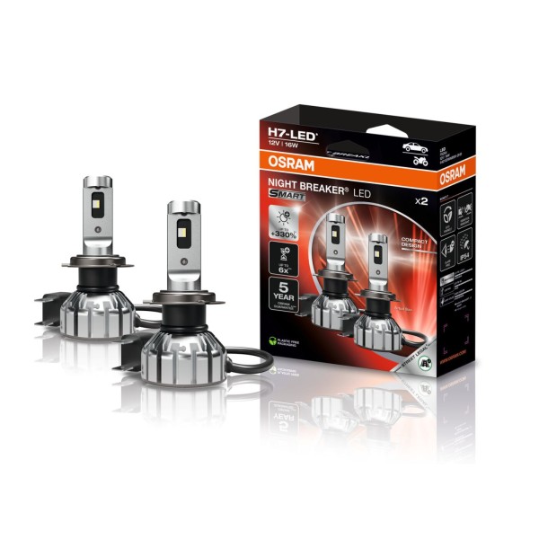 OSRAM NIGHT BREAKER LED SMART homologované LED autožiarovky H7, o 330% viac svetla