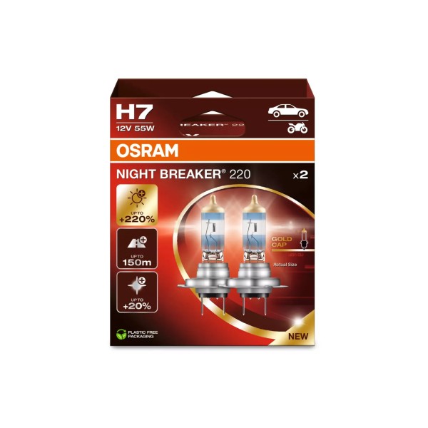 OSRAM NIGHT BREAKER 220 autožiarovky H7 - o 220% viac svetla, 2 ks v balení