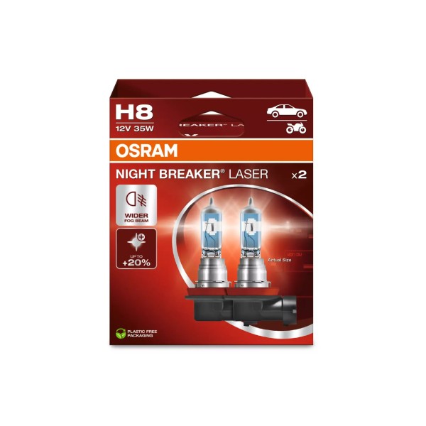 OSRAM NIGHT BREAKER LASER autožiarovky H8 - o 150% viac svetla, 2 ks v balení