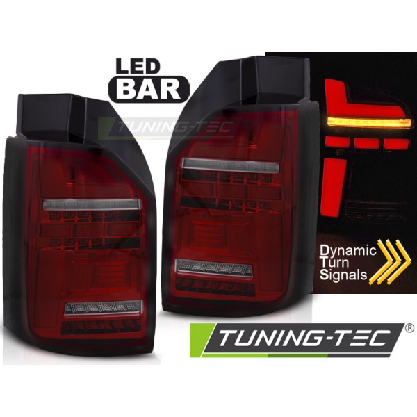 VW T6,T6.1 15-21 - zadné LED svetlá čevené dymové - OEM