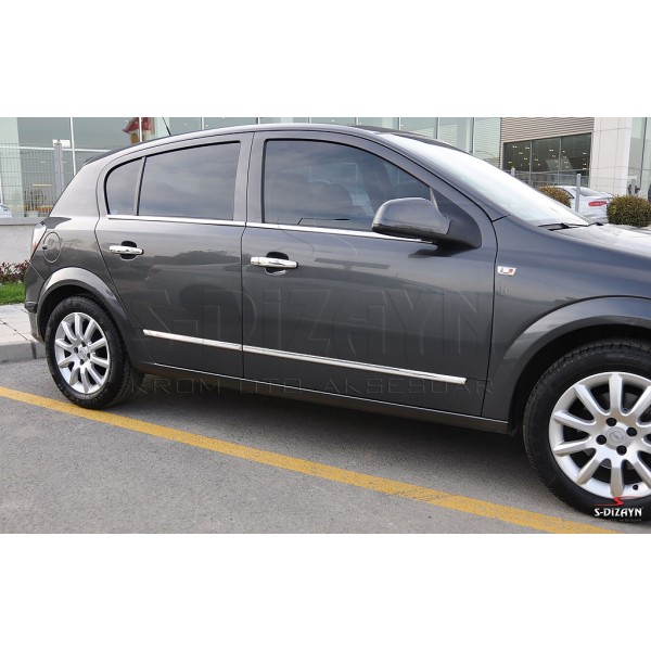 Nerez + ABS lišty dverí Opel Astra H