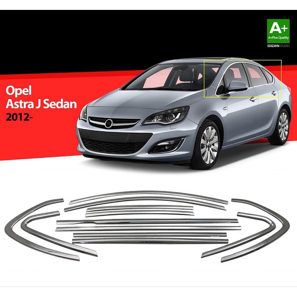 Nerez lišty okolo okien dverí Opel Astra J Sedan