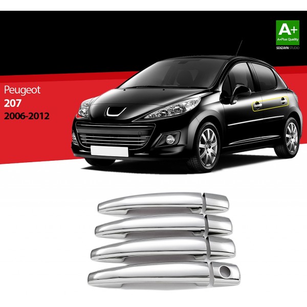 Nerez kryty kľučiek Peugeot 207 - 8 ks