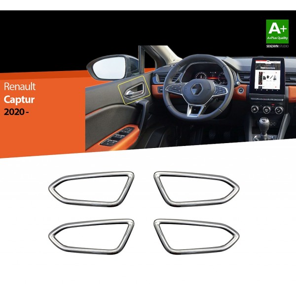 Nerez rámčeky okolo vnútorných kľučiek dverí Renault Captur II