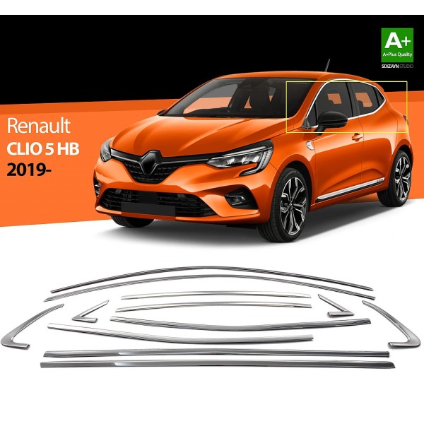 Nerez lišty okolo okien dverí Renault Clio V