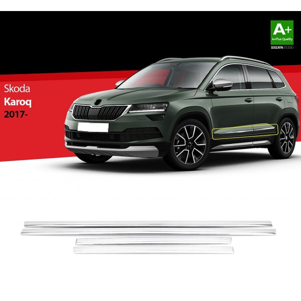 Nerez + ABS lišty dverí Škoda Karoq