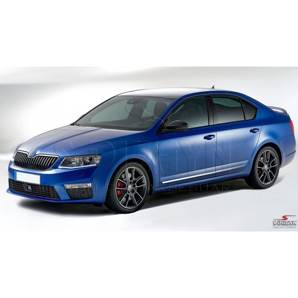 Nerez + ABS lišty dverí Škoda Octavia III