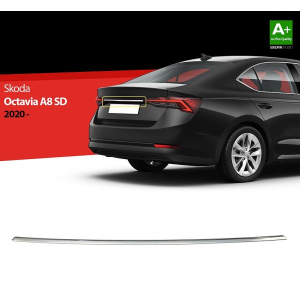 Nerez dekoračná lišta nad ŠPZ Škoda Octavia IV