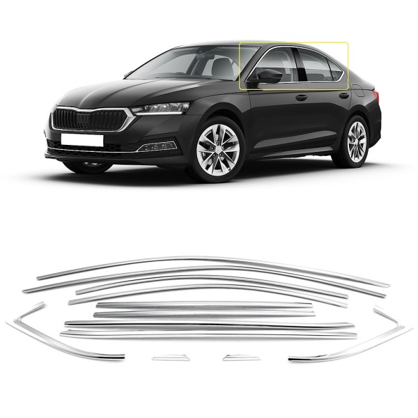 Nerez lišty okolo okien dverí Škoda Octavia IV