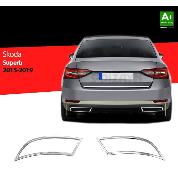 Nerez rámčeky koncoviek výfuku Škoda Superb III