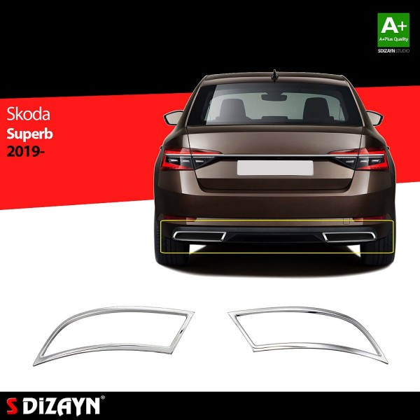 Nerez rámčeky koncoviek výfuku Škoda Superb III FL