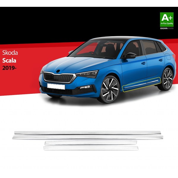 Nerez + ABS lišty dverí Škoda Scala